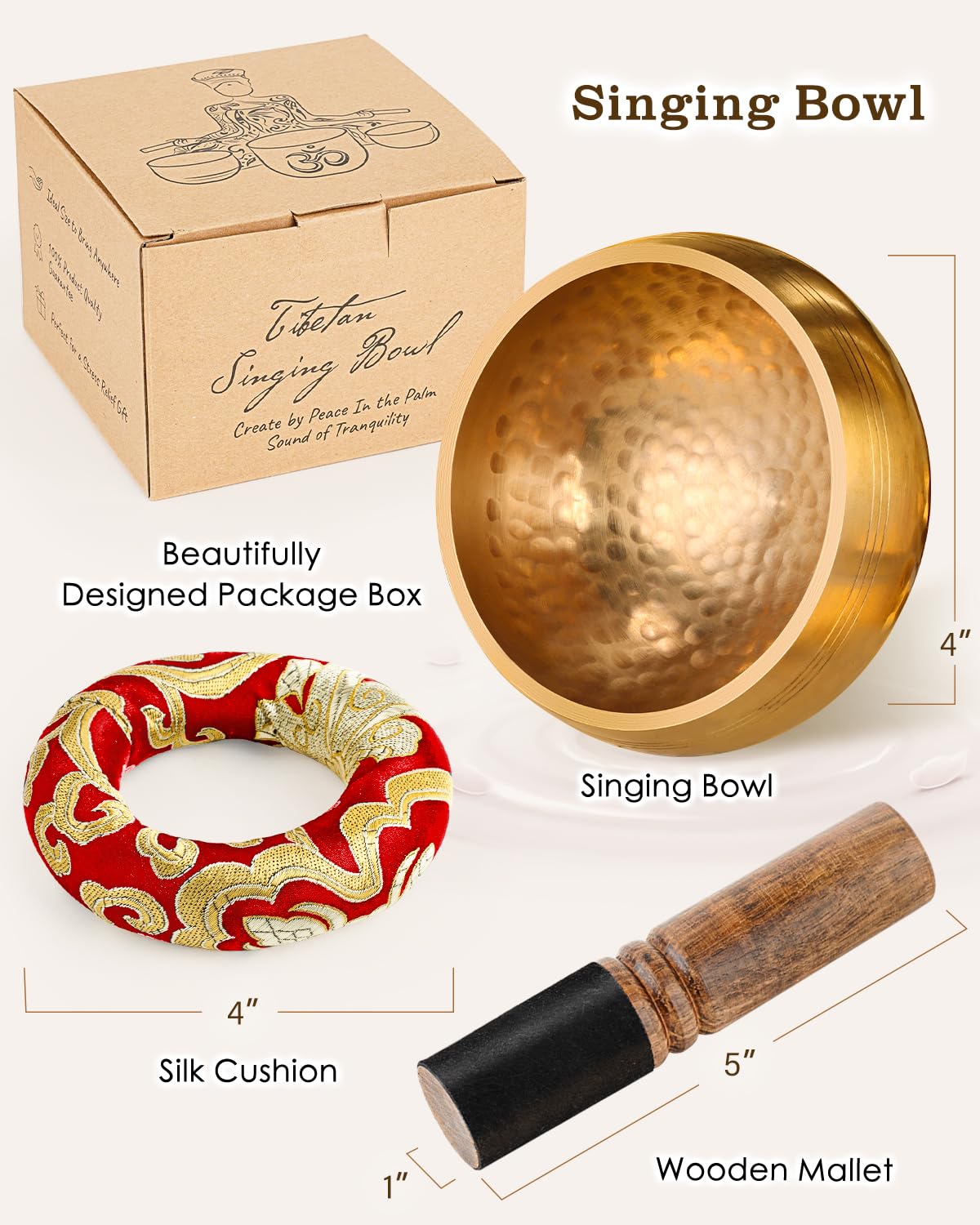 Singing Bowl Authentic Tibetan Sound Bowl for Yoga (Black)
