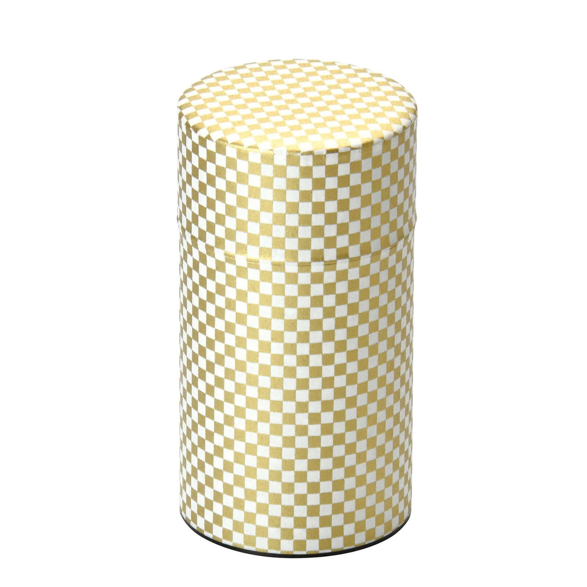 Japanese Pokkan Matcha Coffee Spice Tea Tin Canister Washi Paper Storage with Lid 7.05 oz Capacity (Kenran Ichimatsu)