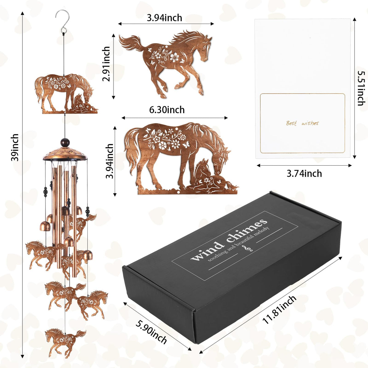 Horse Wind Chimes for Outside (Steed)