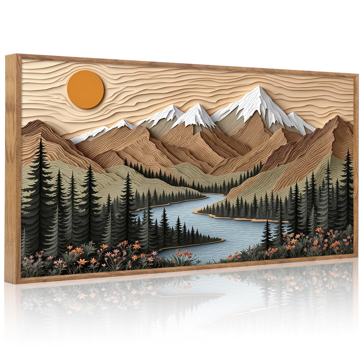 Mountain Framed Wall Art (Mountain B / 40"L x 20"W)
