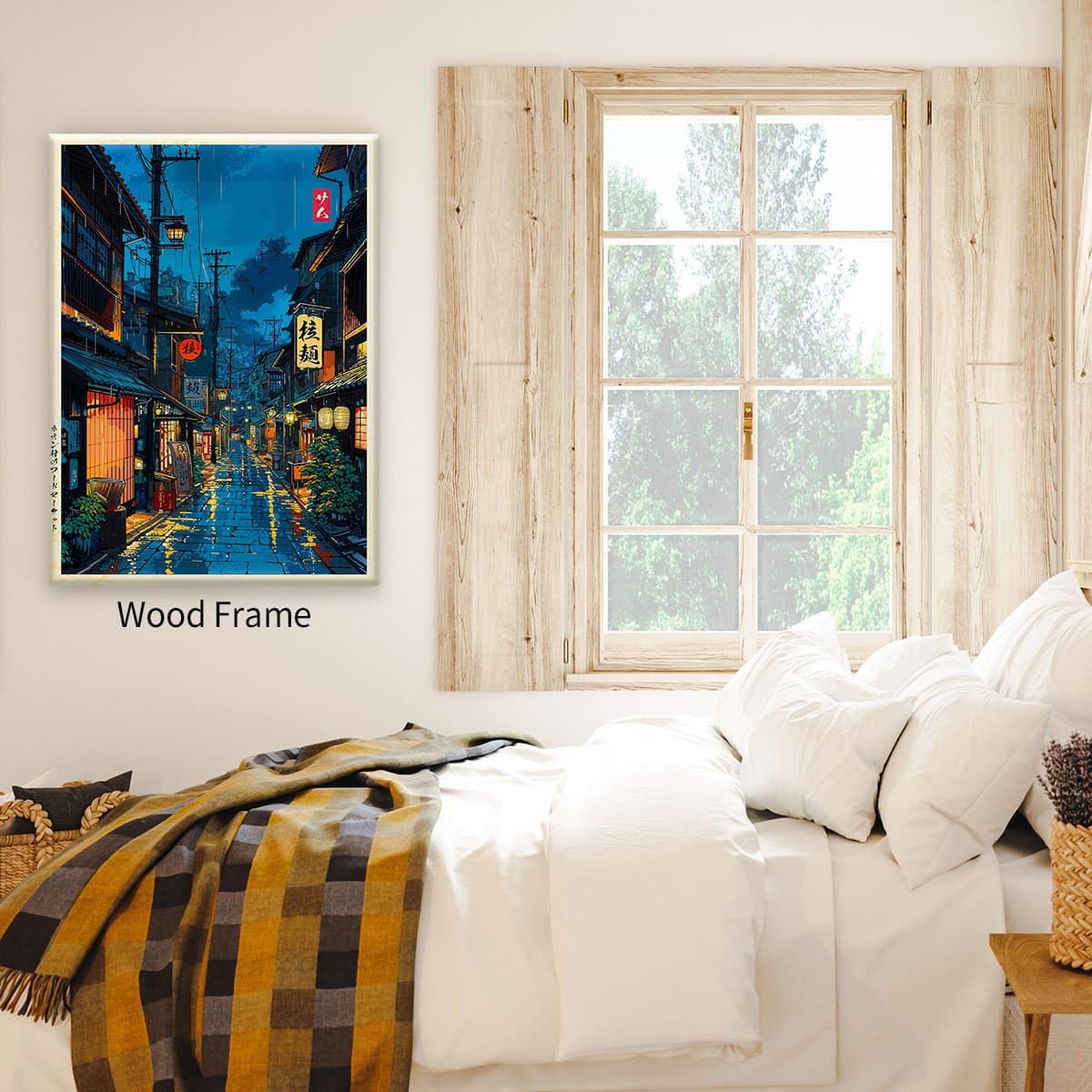 Framed Japanese Wall Art 8x10in Vintage Tokyo Tea House Poster Modern Japan Ukiyo (Wrapped Canvas / Japanese Art / 10"L x 8"W)