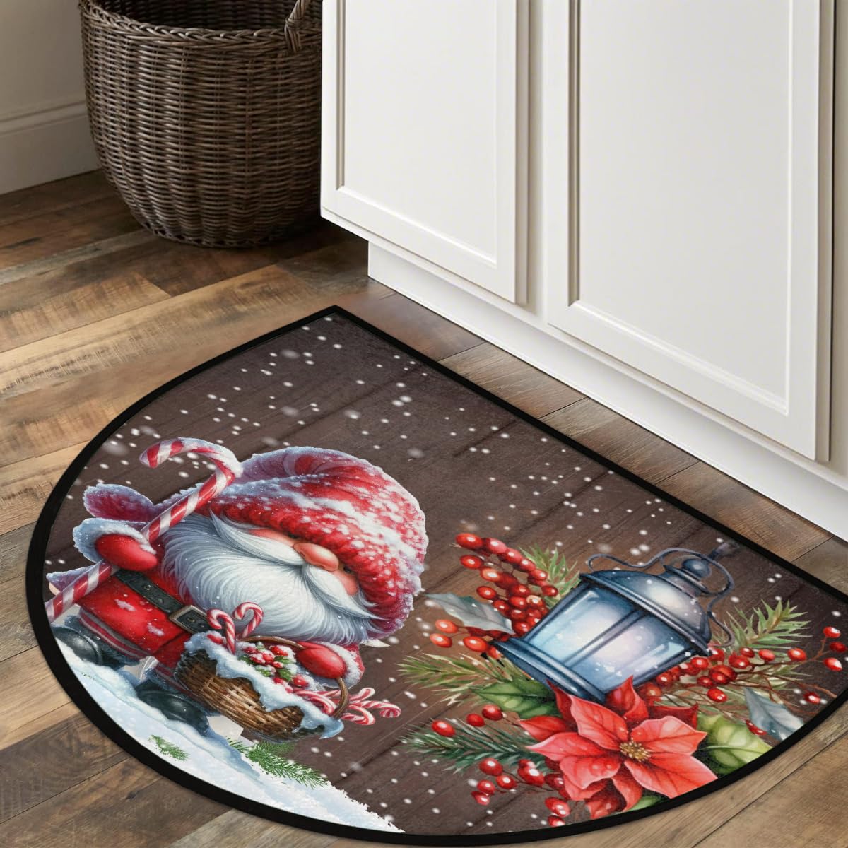 Gnome Half Round Door Mat Semi Circle Rug Half Moon Doormat (B:c-23)