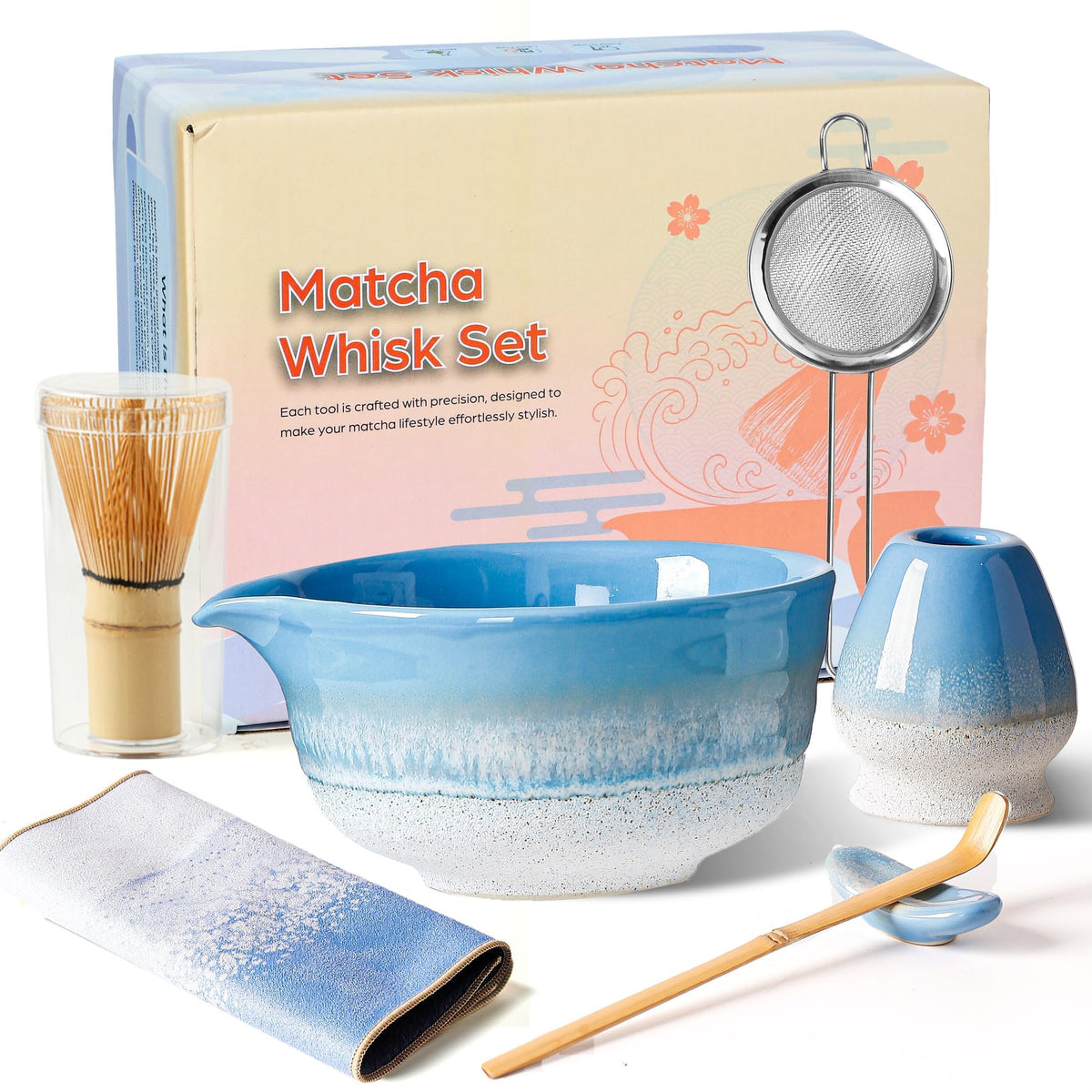 Matcha Whisk Set (Light Blue)