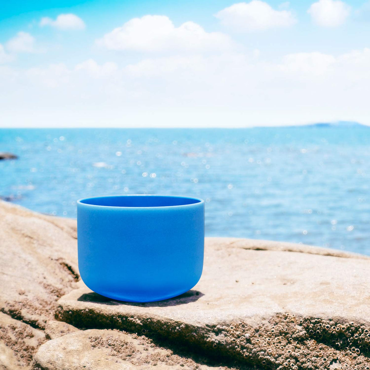 Blue G# Note Crystal Singing Bowl 8 inch Zeal Chakra with Artificial Leather Carrying Case and Suede Mallet (8 inch / Blue G# Note)