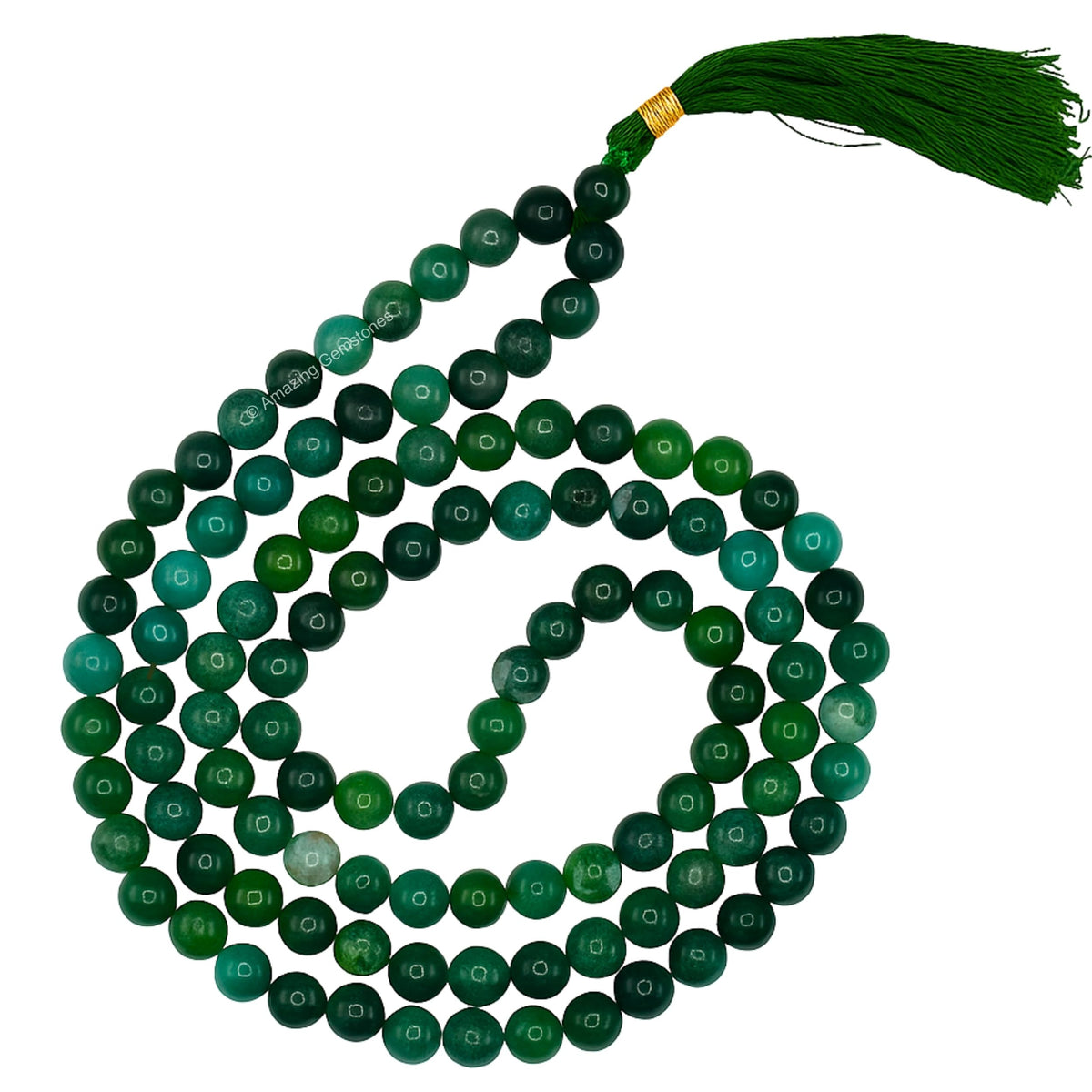 Moss Agate Mala Beads (Moss Agate / Plain)