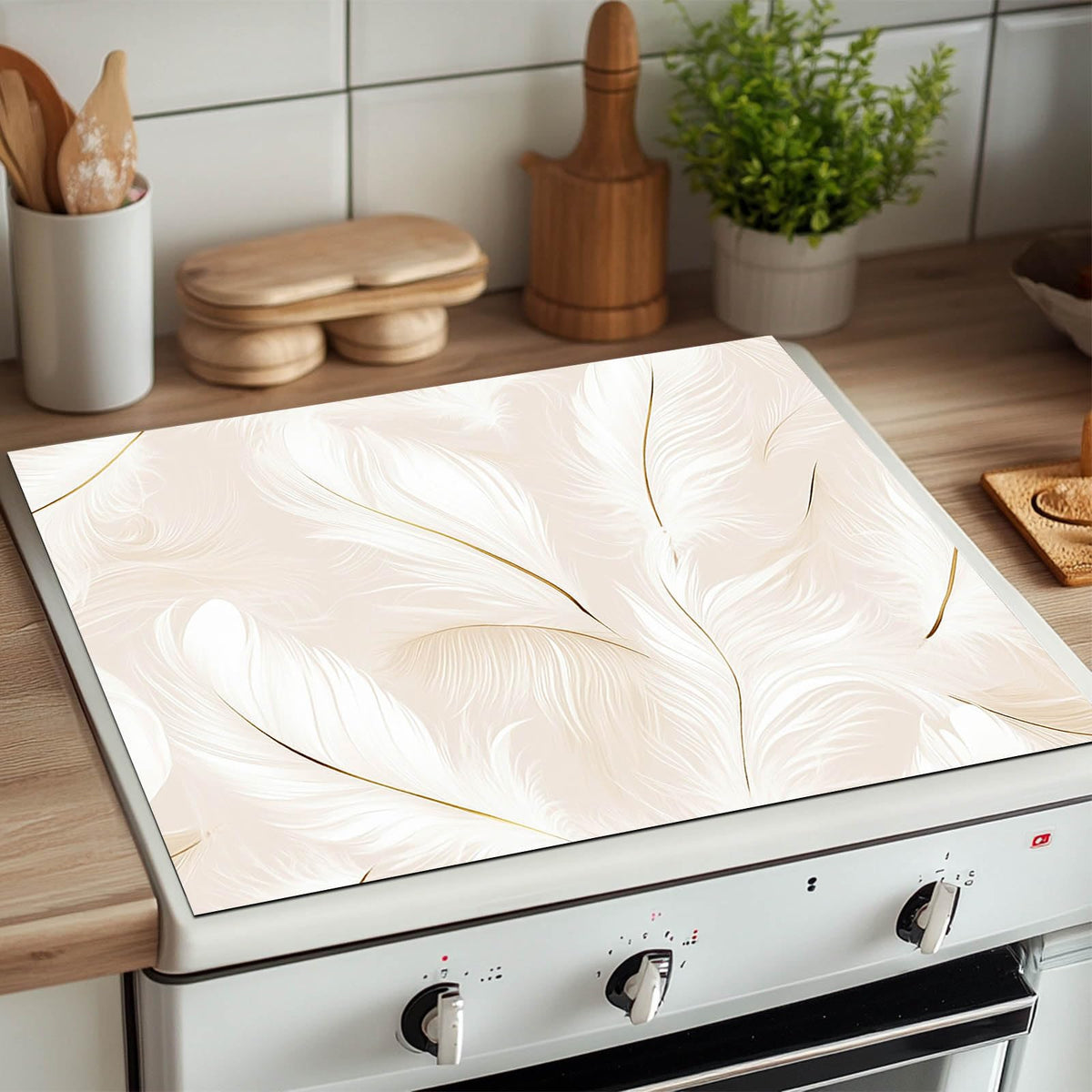 White Feather Stove Top Cover 28x20 Diatomite Heat Resistant Mat