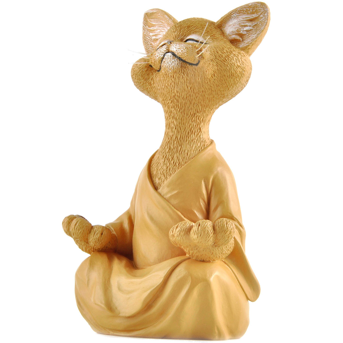 Meditating Happy Cat Statue (Orange)