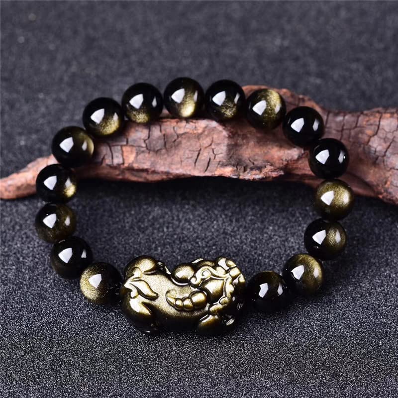 Tibetan Mala Bead Obsidian Beads Bracelet (PIXIU-16mm)