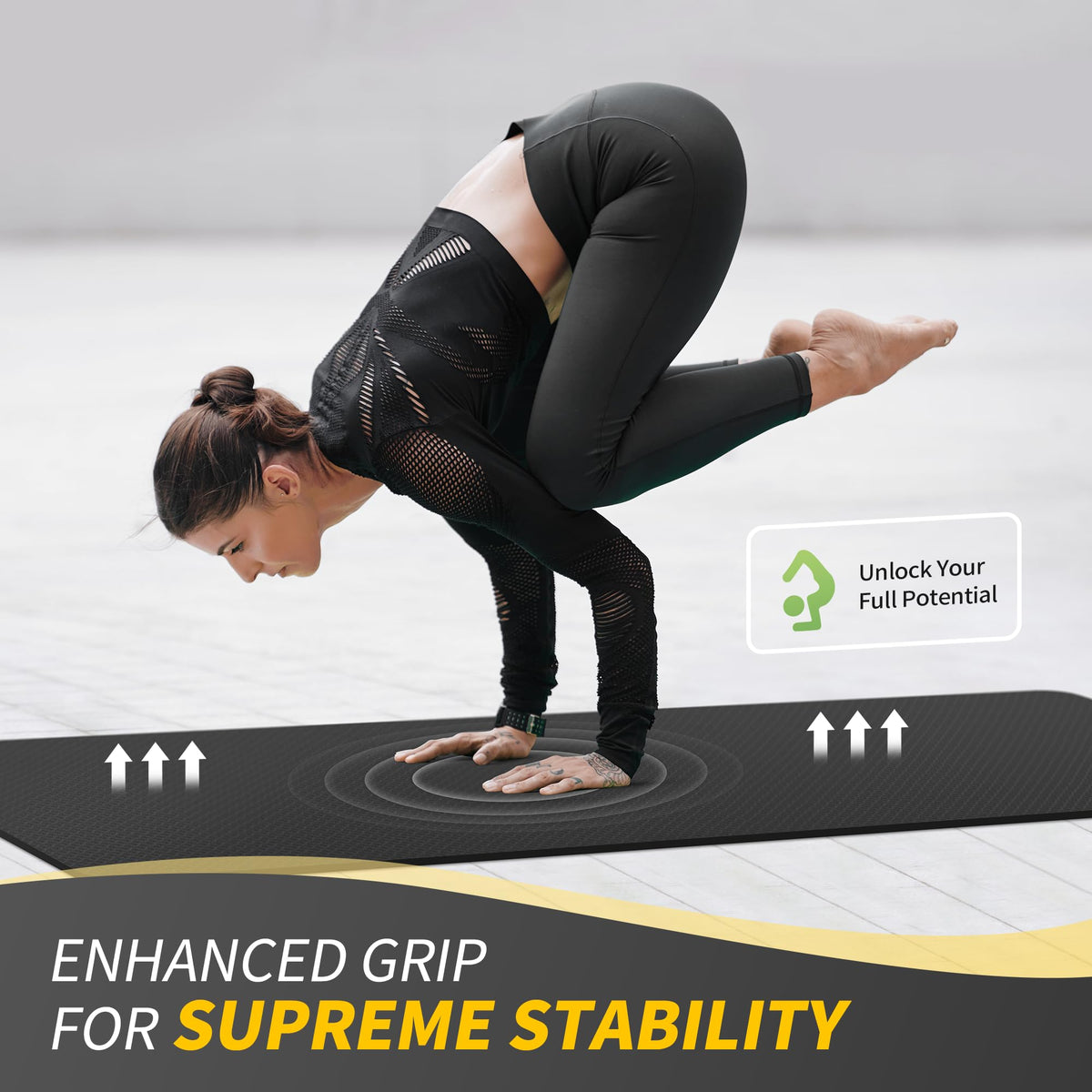 TPE Yoga Mat Non (Black / 72*24*0.31 inch)