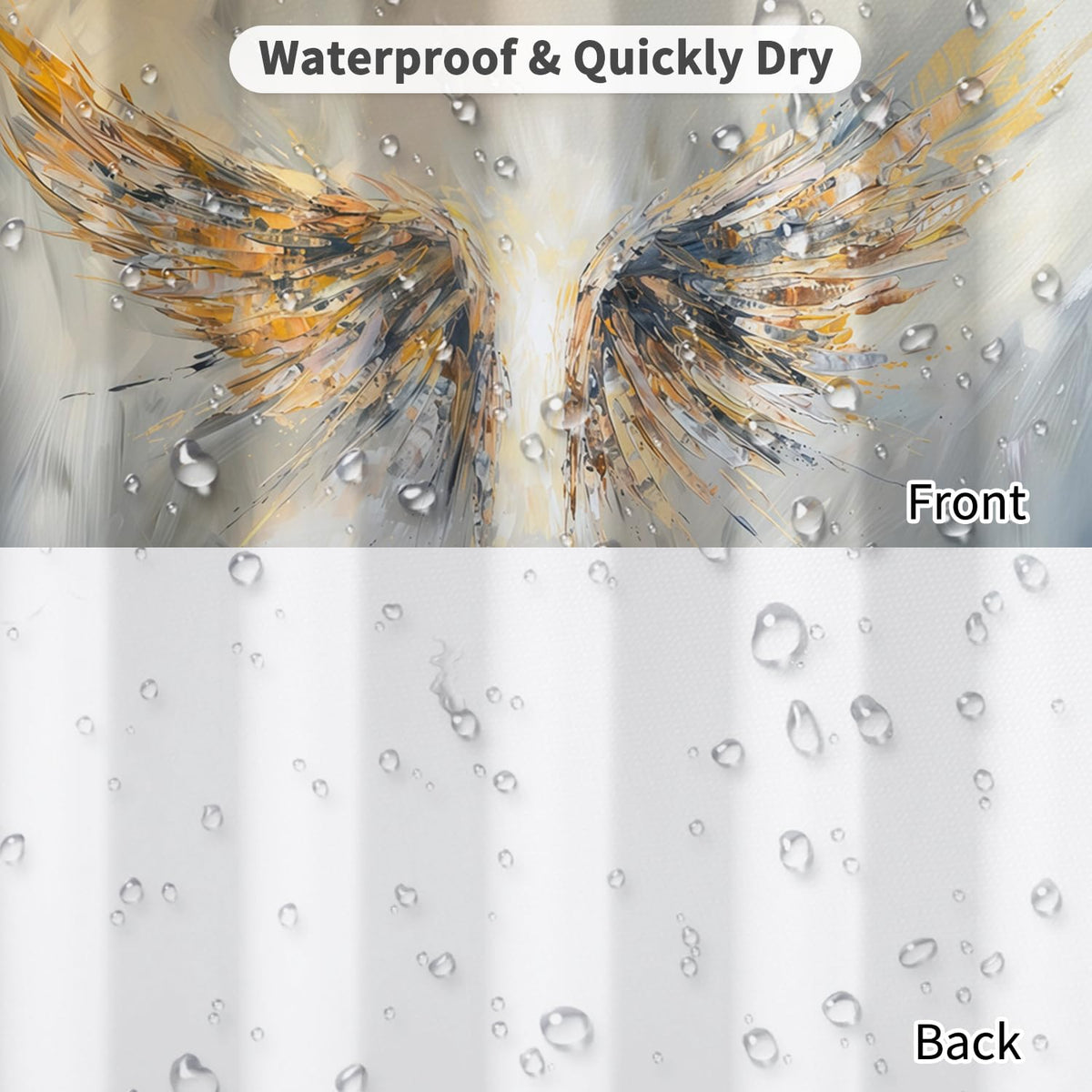 Abstract Wings Shower Curtain with Hooks (Wings)