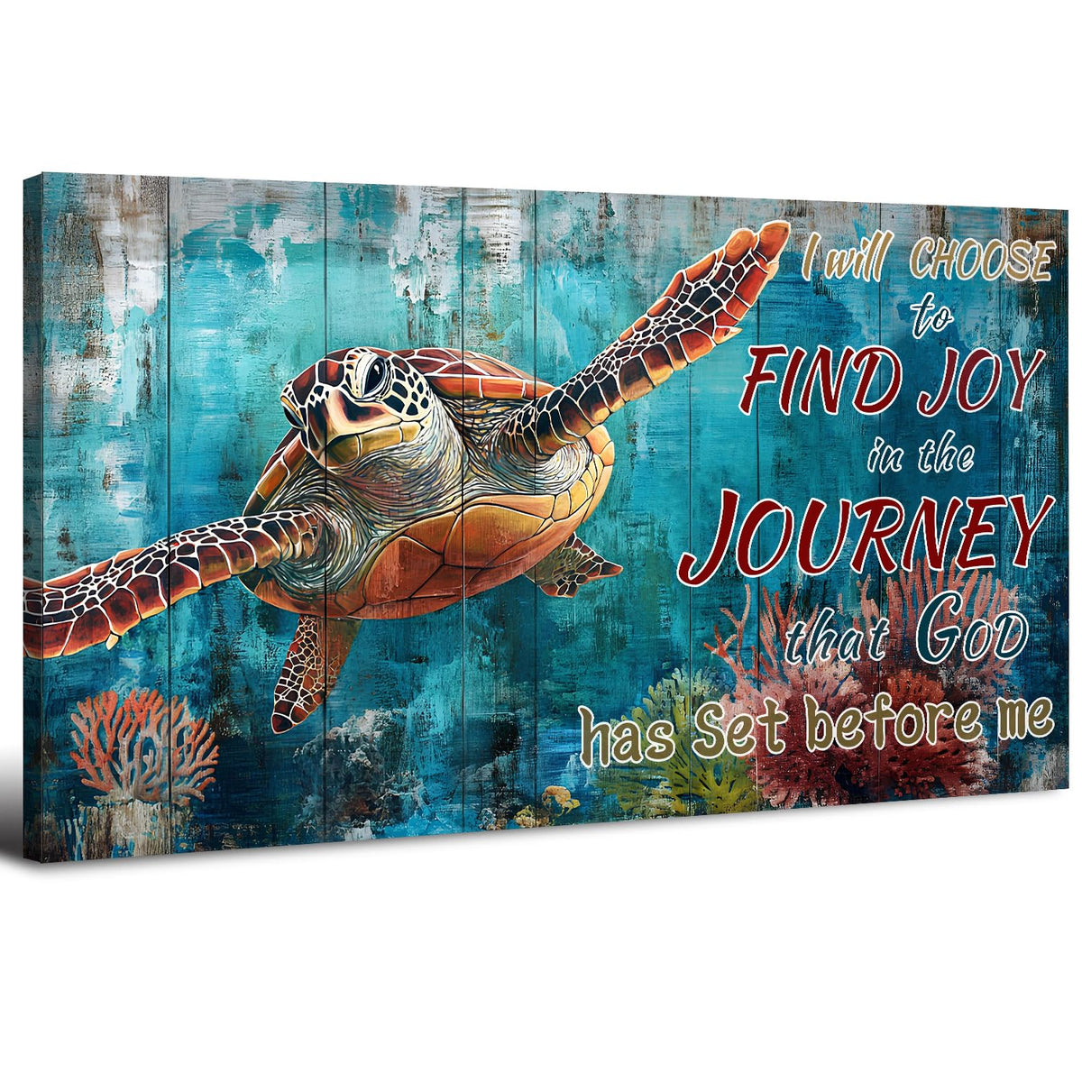 Turquoise Sea Turtle Wall Decor Nautical Scripture Wall Art Living Room Farmhouse Coastal Beach Pictures Canvas Faith Christian Wall Decor 30x60 Ocean Artwork Framed Bathroom Bedroom Home Decorations (57.8"L x 30"W / Sea Turtle)
