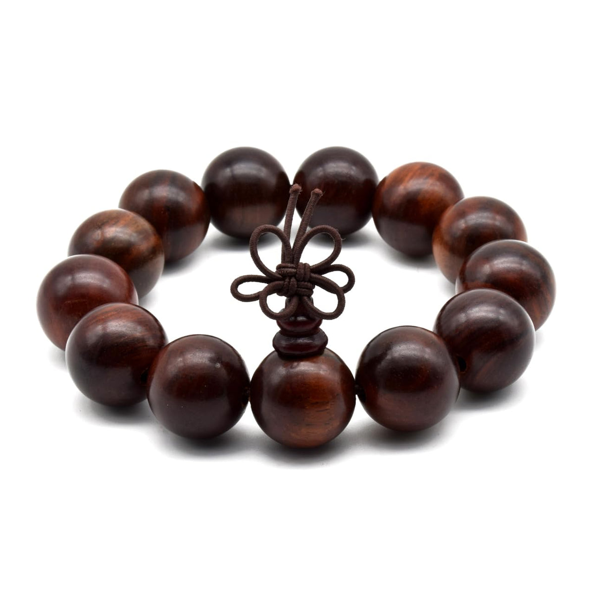 Unisex Natural Rosewood Prayer Beads Buddha Buddhist Prayer Meditation Mala Necklace Bracelet (18mm 13 beads)