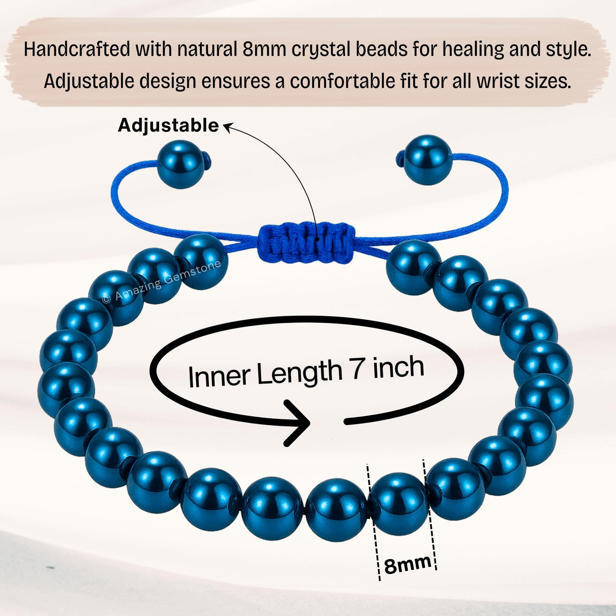 Blue Hematite Bracelet for Women Men's Gifts (Blue Hematite)