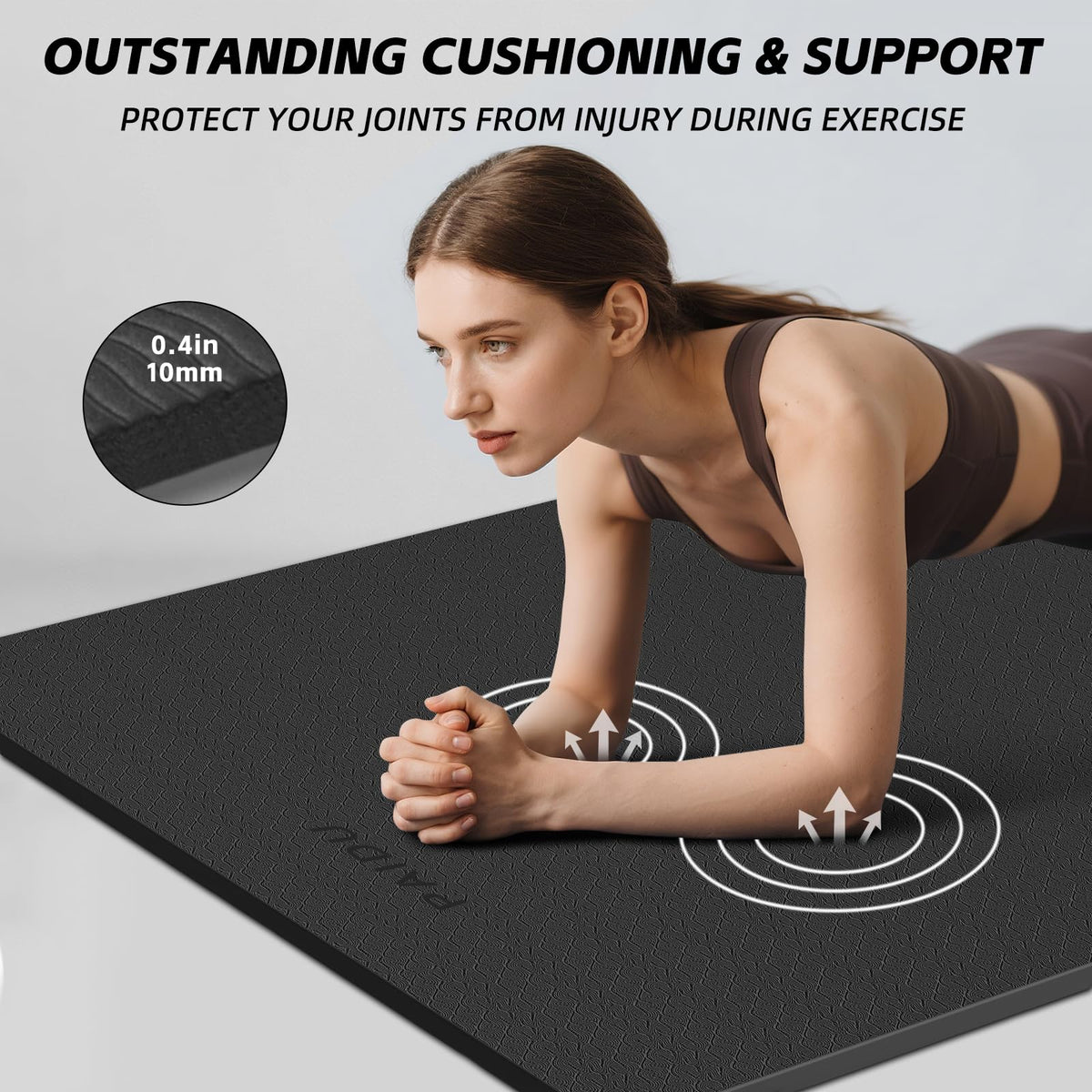 Extra Long Wide Yoga Mat (Black)