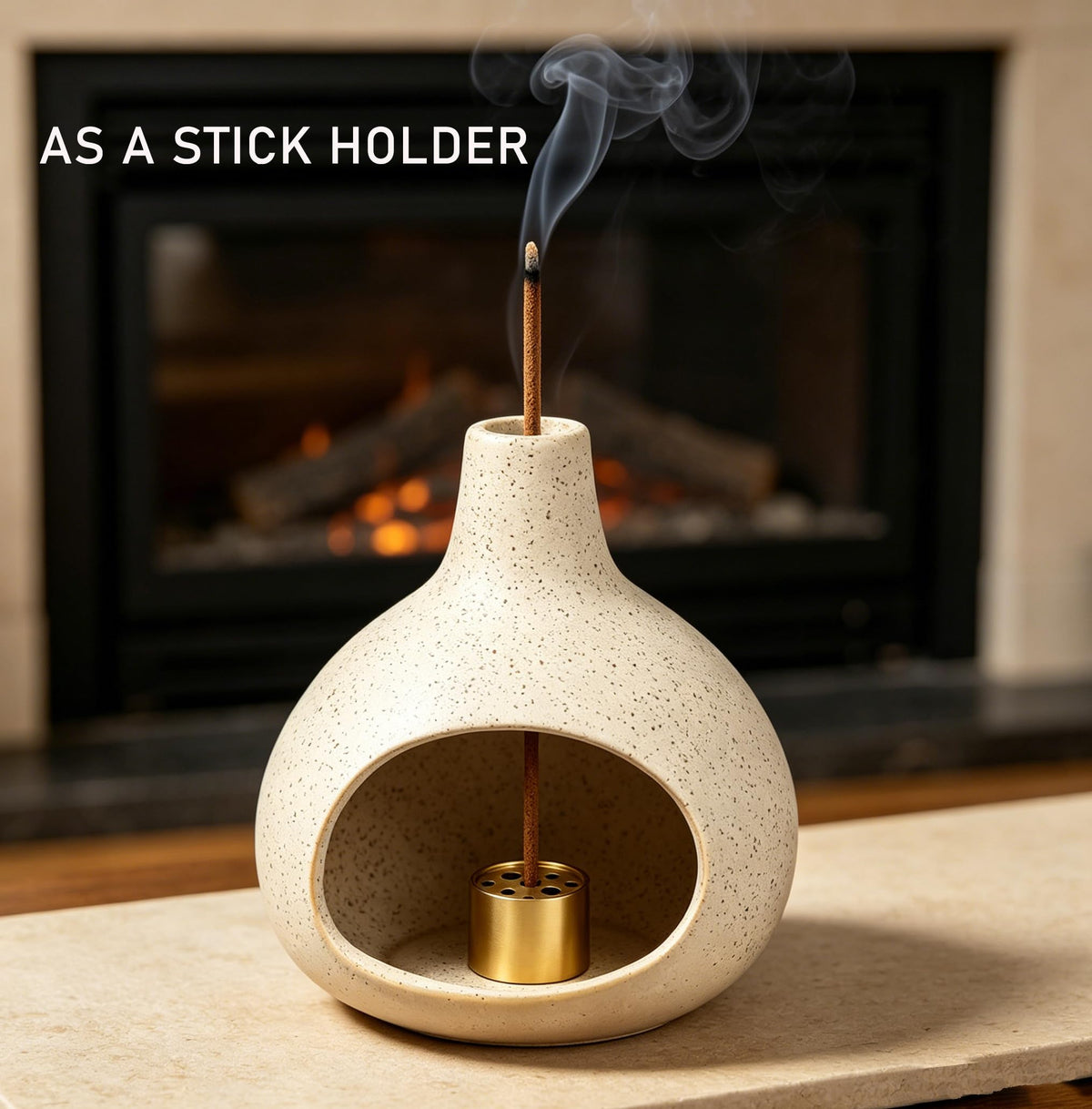 Ceramic Incense Holder (Milky White 01)