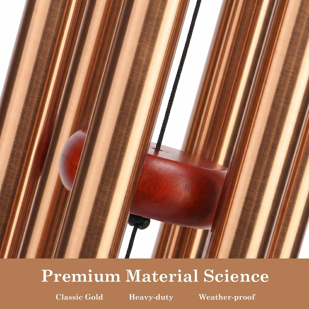 Classic Gold Wind Chimes for Outside Soothing Melodic Wind Chime 26" to Create a Zen Atmosphere. Sympathy (Gold 26'')