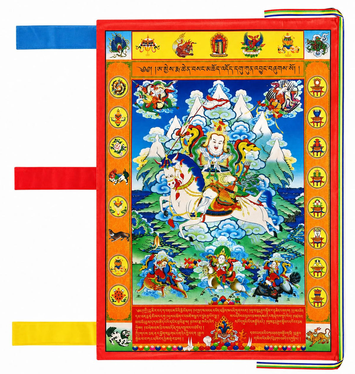 Vertical Tibetan Prayer Flags Outdoor Buddhism Decor King Gesar Lungta (King Gesar)