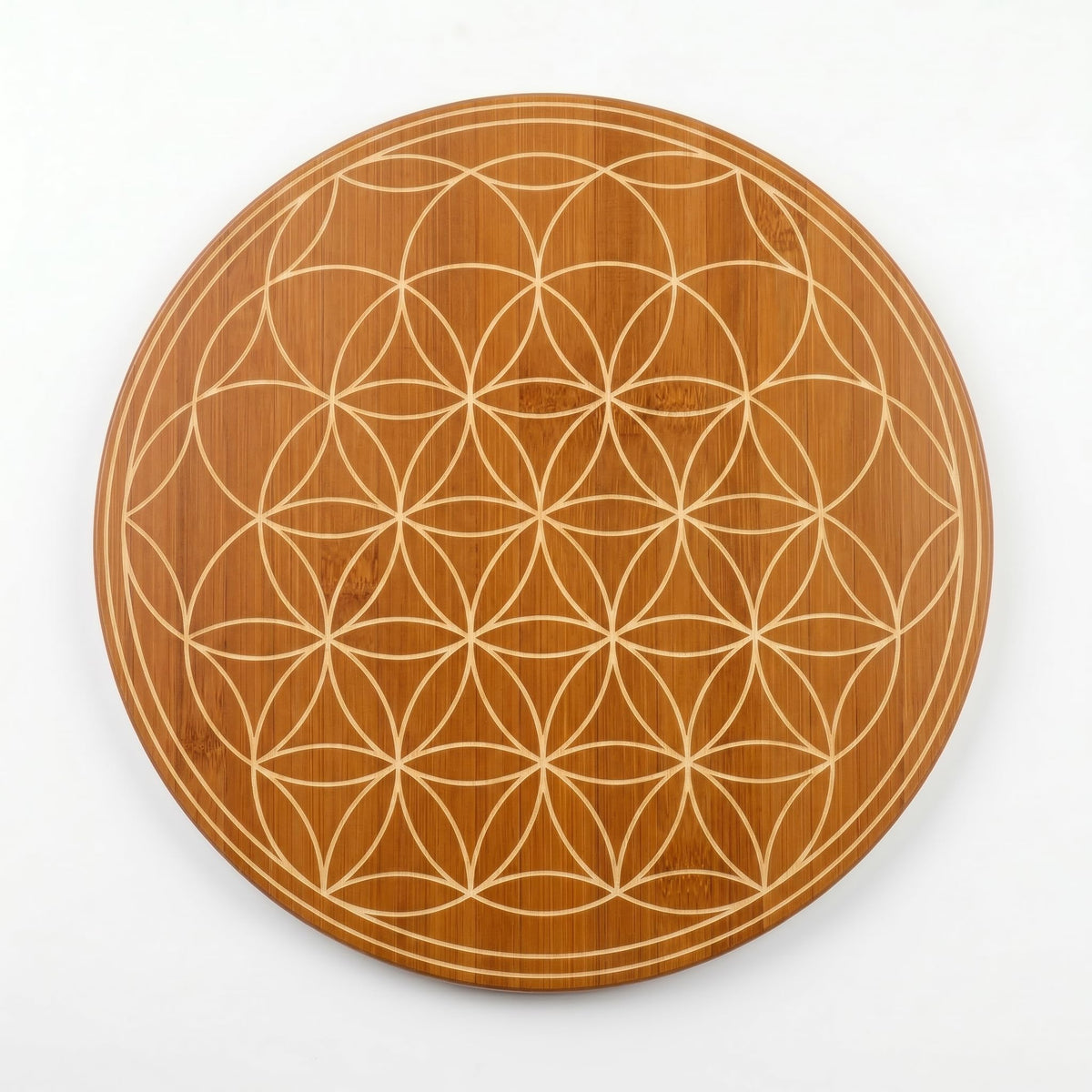Crystal Grid Board 10" Flower of Life Bamboo Energy Charging Plate (Flower of Life)