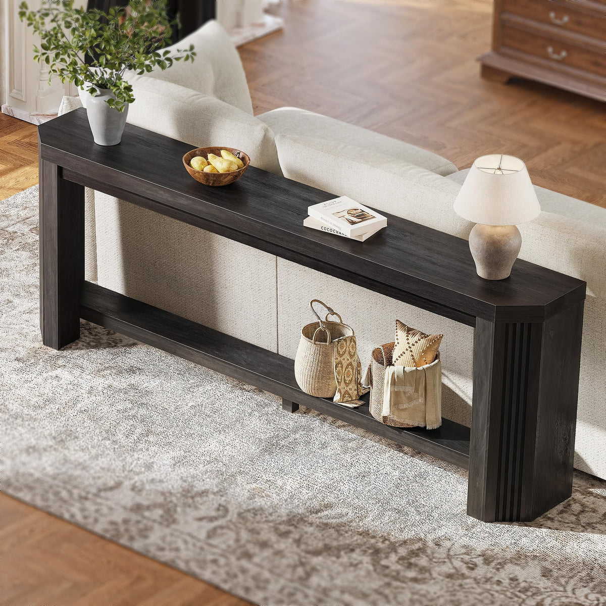 70" Console Table for Entryway (Black)