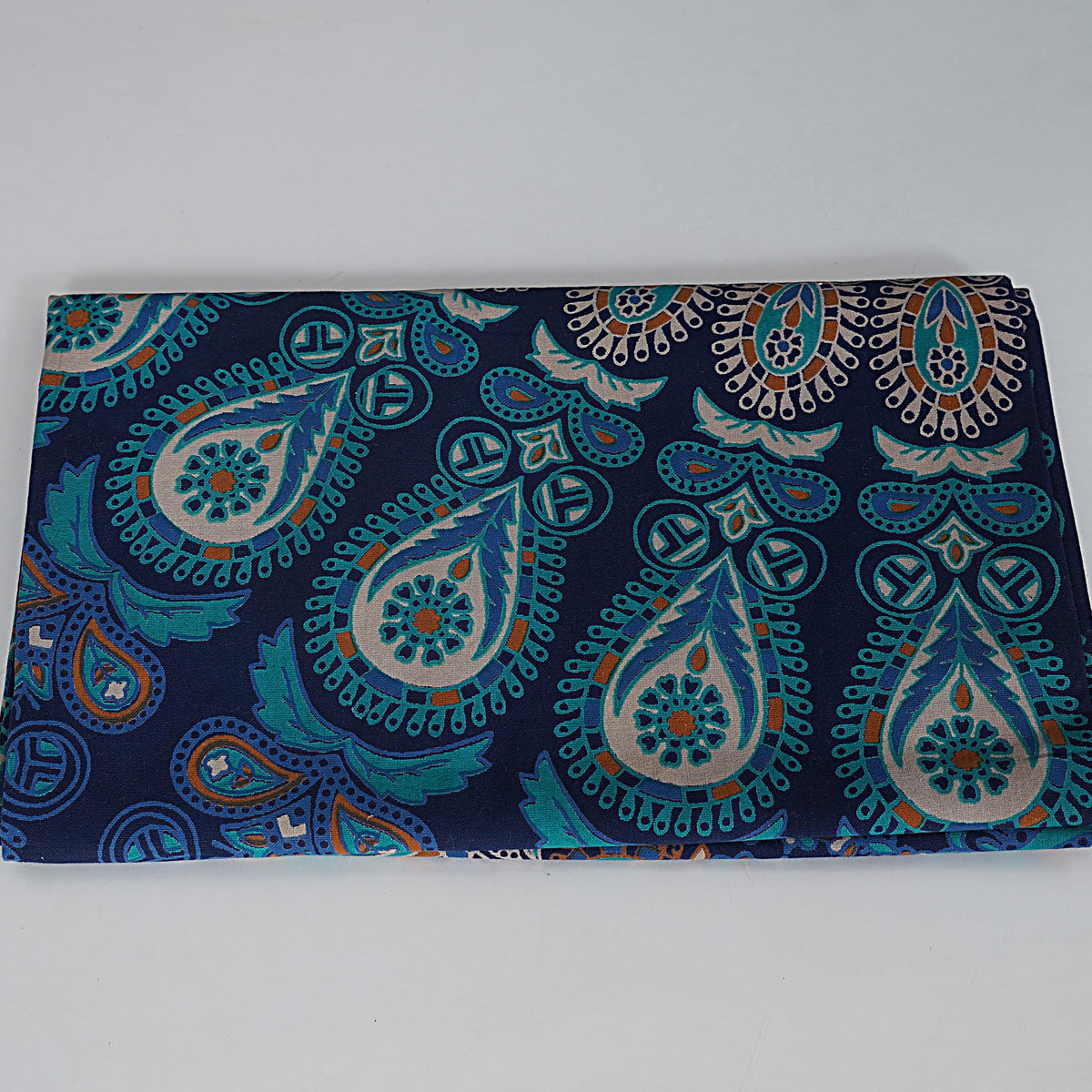 Handmade Cotton Peacock Mandala Tapestry (60"L x 50"W / Navy Blue)