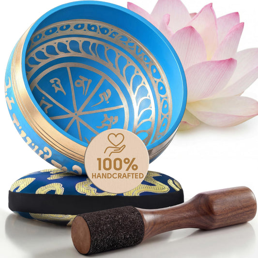 Tibetan Singing Bowl Set (Blue / Without Case)