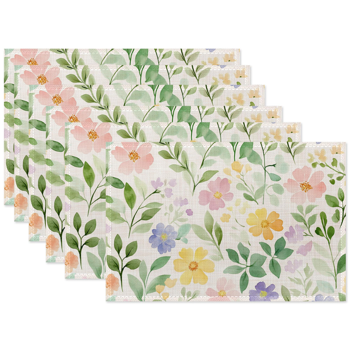 Colorful Wildflwers Table Mats Set of 6 (Colorful Wildflwers Plants)