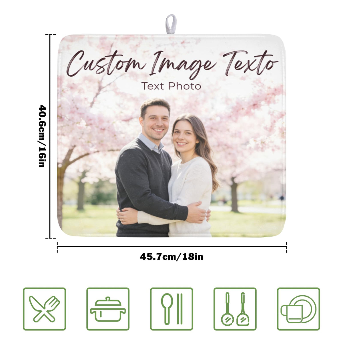 Custom Personalized Dish Drying Mat for Kitchen Counter (Custom / 16" x 18")
