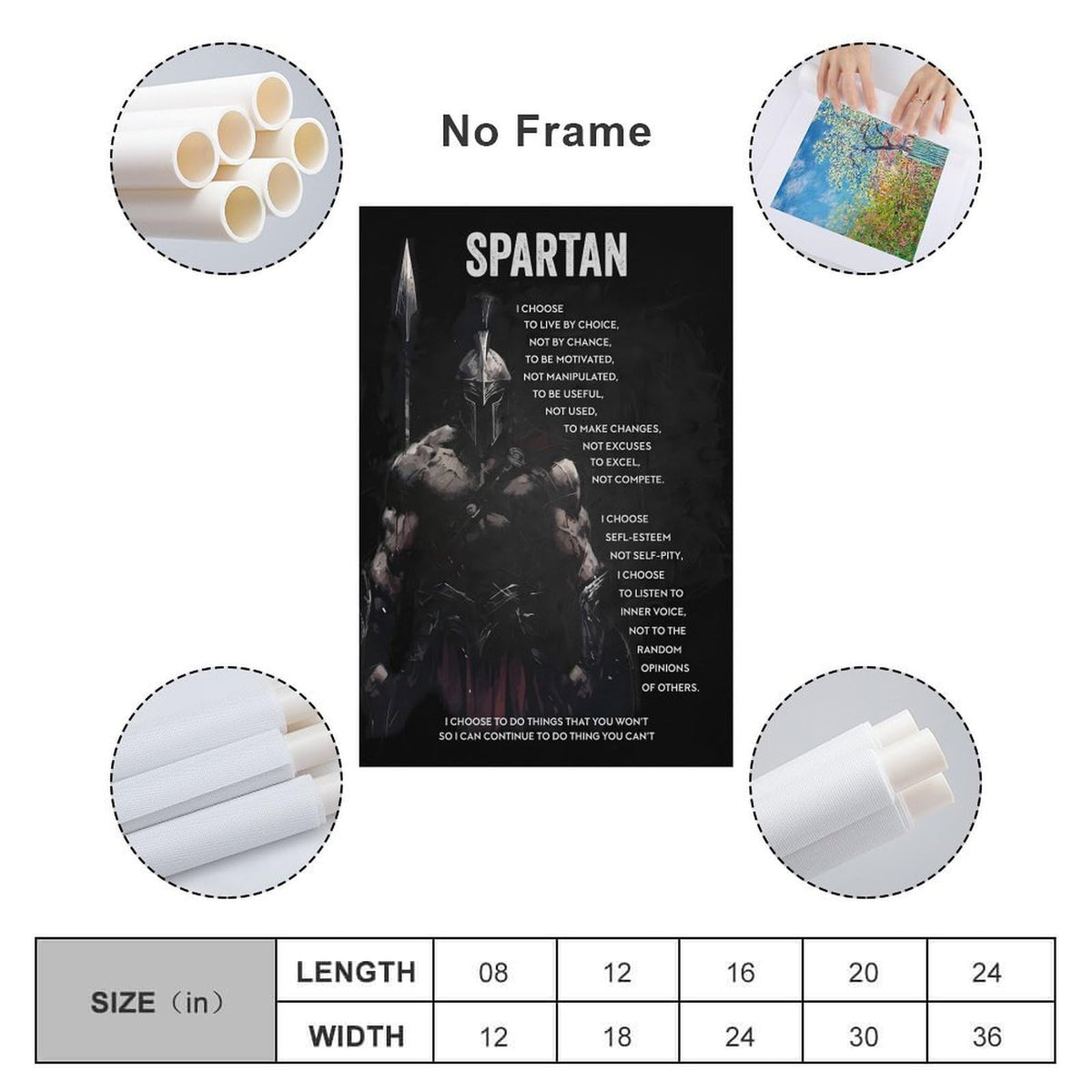 Spartan Quote Motivational Canvas Printing Wall Art Prints Wall Decor Posters Dark Warrior Philosophy Black Modern Living Room Bedroom Office Gym Aesthetic Decor 20x30inch (style-21 / 20x30inch(50x75cm) Unframe)