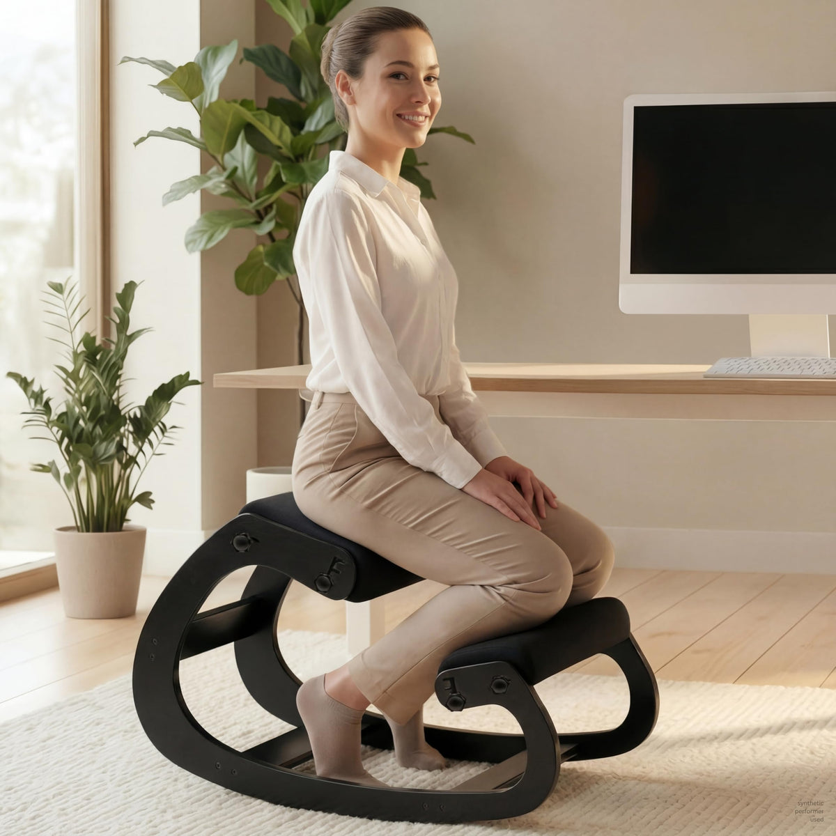 Ergonomic Kneeling Chair with Adjustable Seats (All Black / Classic)