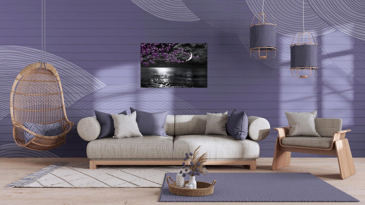 20x30 inch Purple Flower Print on Canvas for Home Decor (30"L x 20"W / Purple Flower 9)