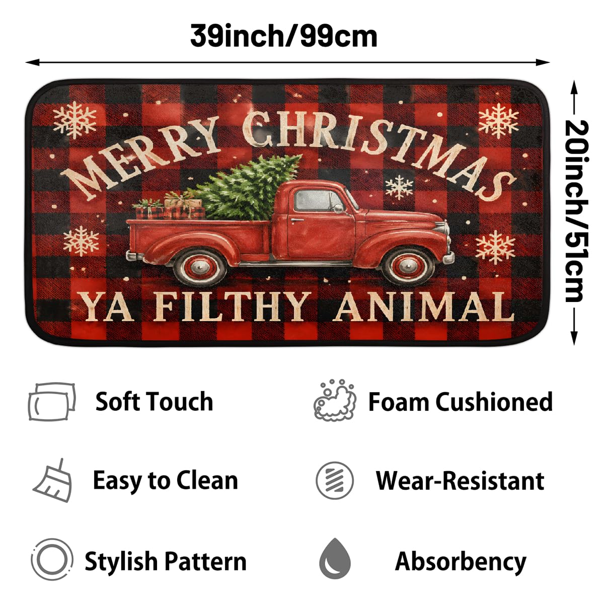 Christmas Kitchen Rugs Kitchen Mats Non Slip Floor Mat (Z:g-color 2)