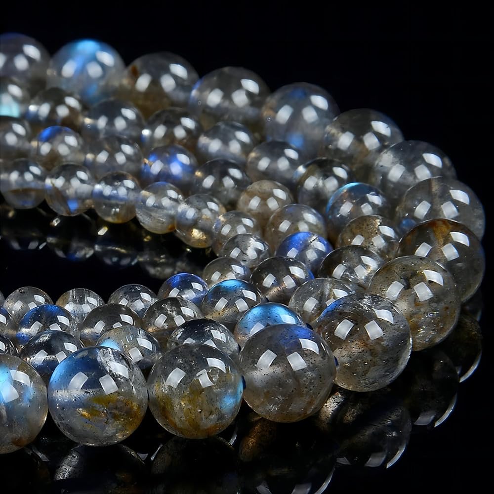 116 Pcs Labradorite Beads for Jewelry Making 6 MM Labradorite Gemstones Loose Stone Beads (Labradorite / 6MM, 116-120pcs)