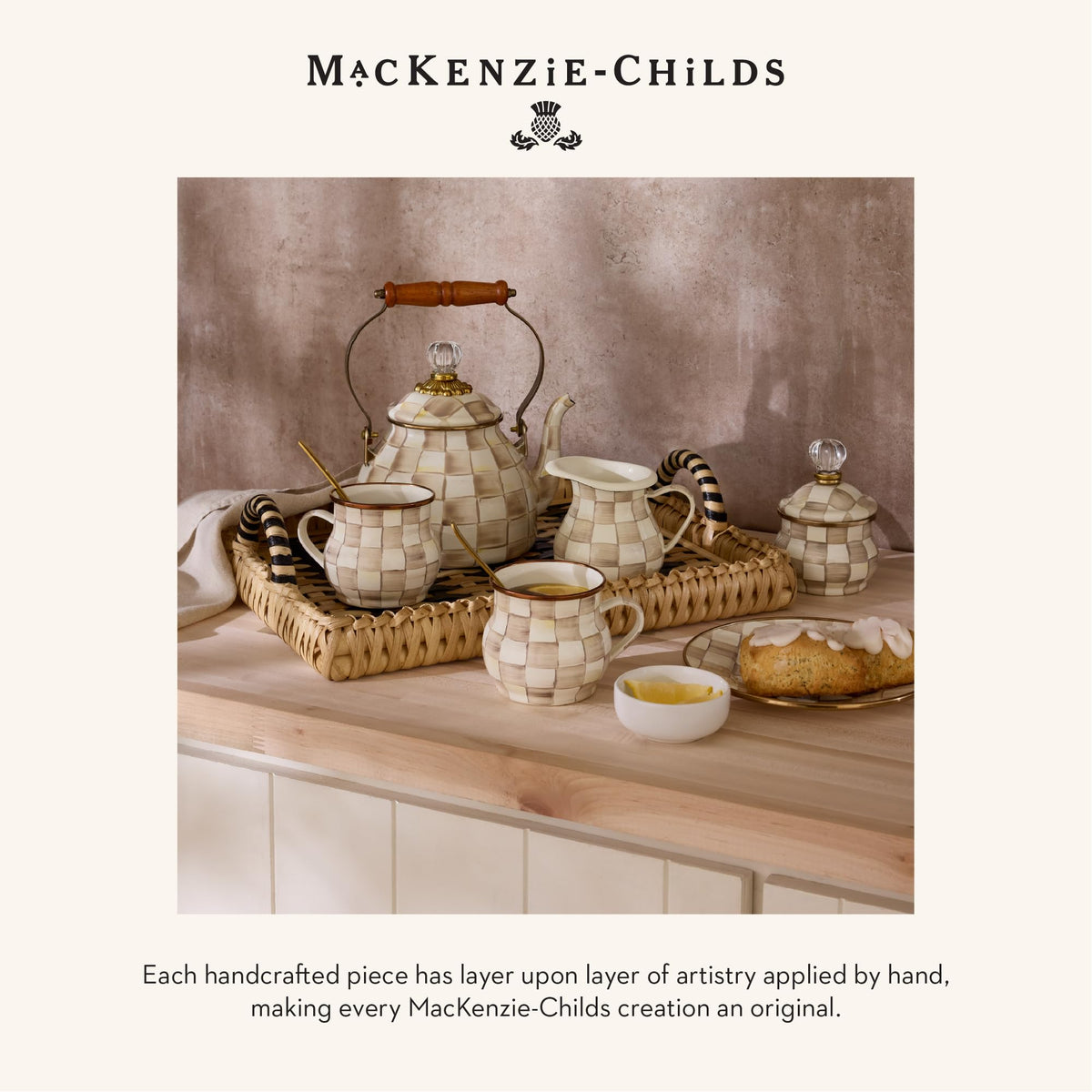 Enamel Abundant Bowl (Mocha Check)