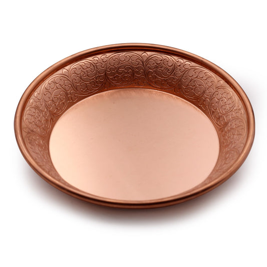 Copper Offering Prayer Ritual Bowl (Nepal Tibet Flowers)