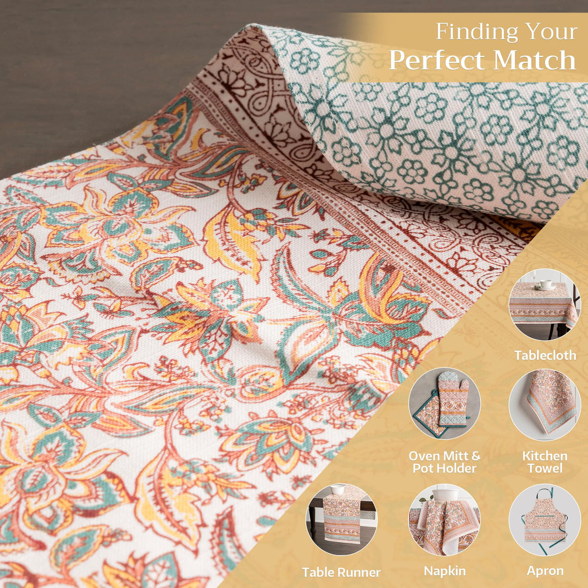 Placemats Set of 4 Reusable 100% Cotton (045 - Nila / 13" X 19" (Pack of 4))