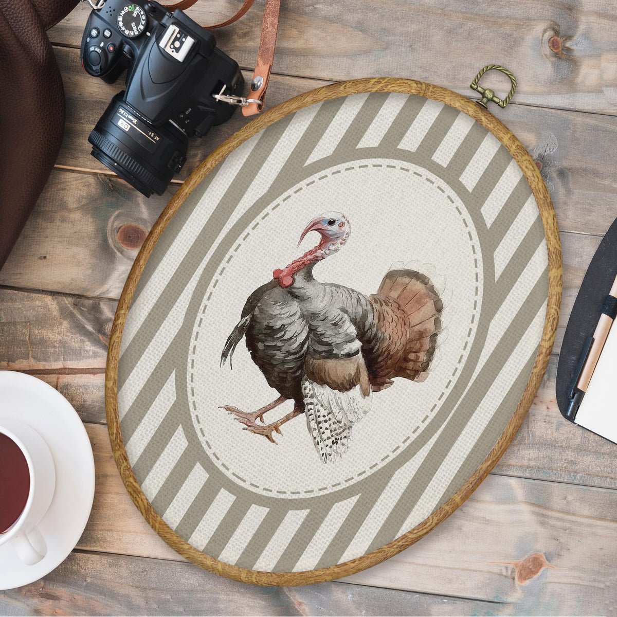 Vintage Turkey Bird Oval Wall Art Decor (Colour31)