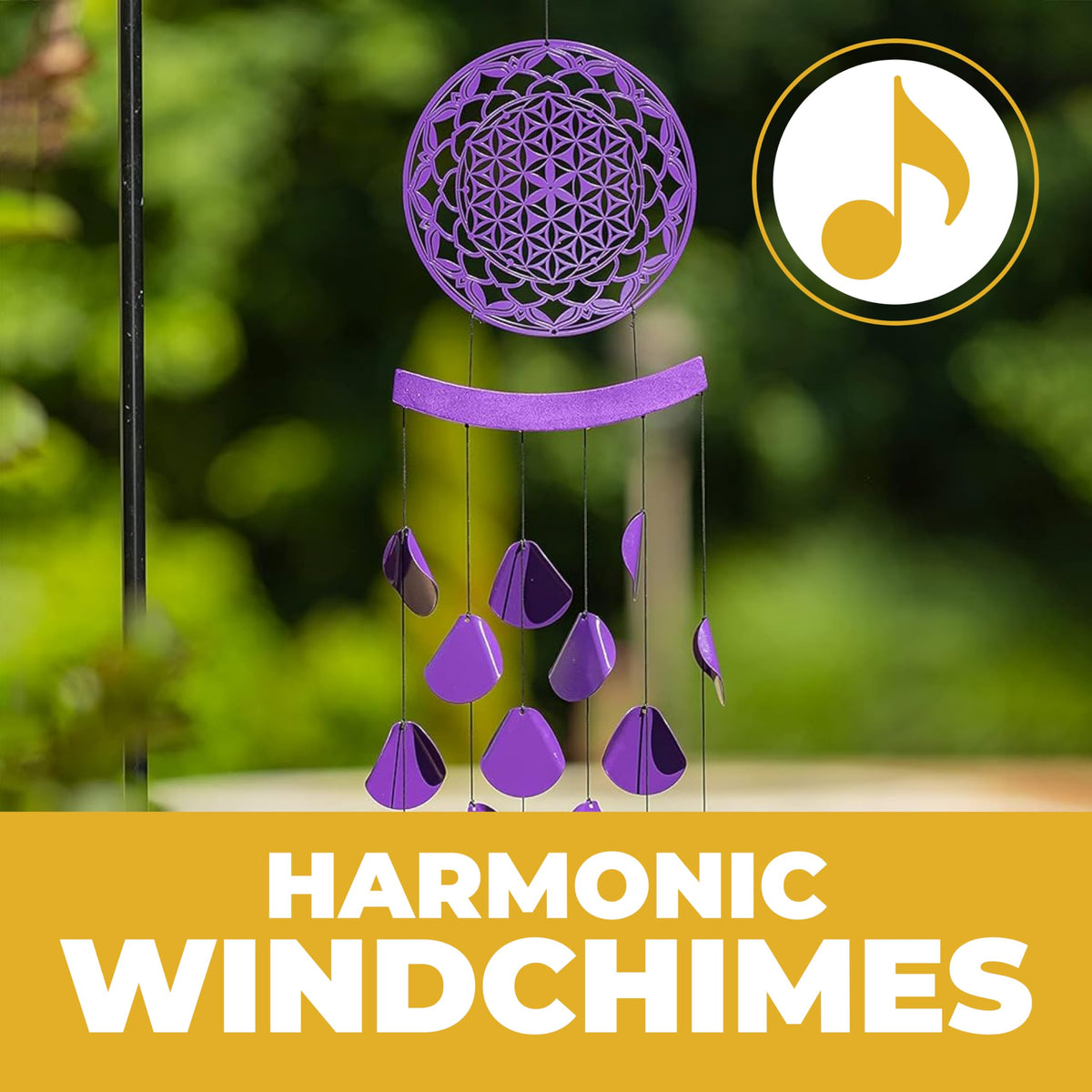 42 inch Shimmering Mandala Wind Chimes for Outside Unique Mandala Shimmering Windchimes Outdoor Decoration Garden Decoration (Shimmering Mandala)