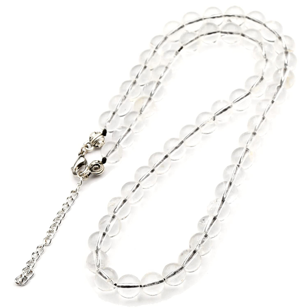 Natural Clear Quartz Beaded Choker Necklace (Clear Quartz / 16 Inches)