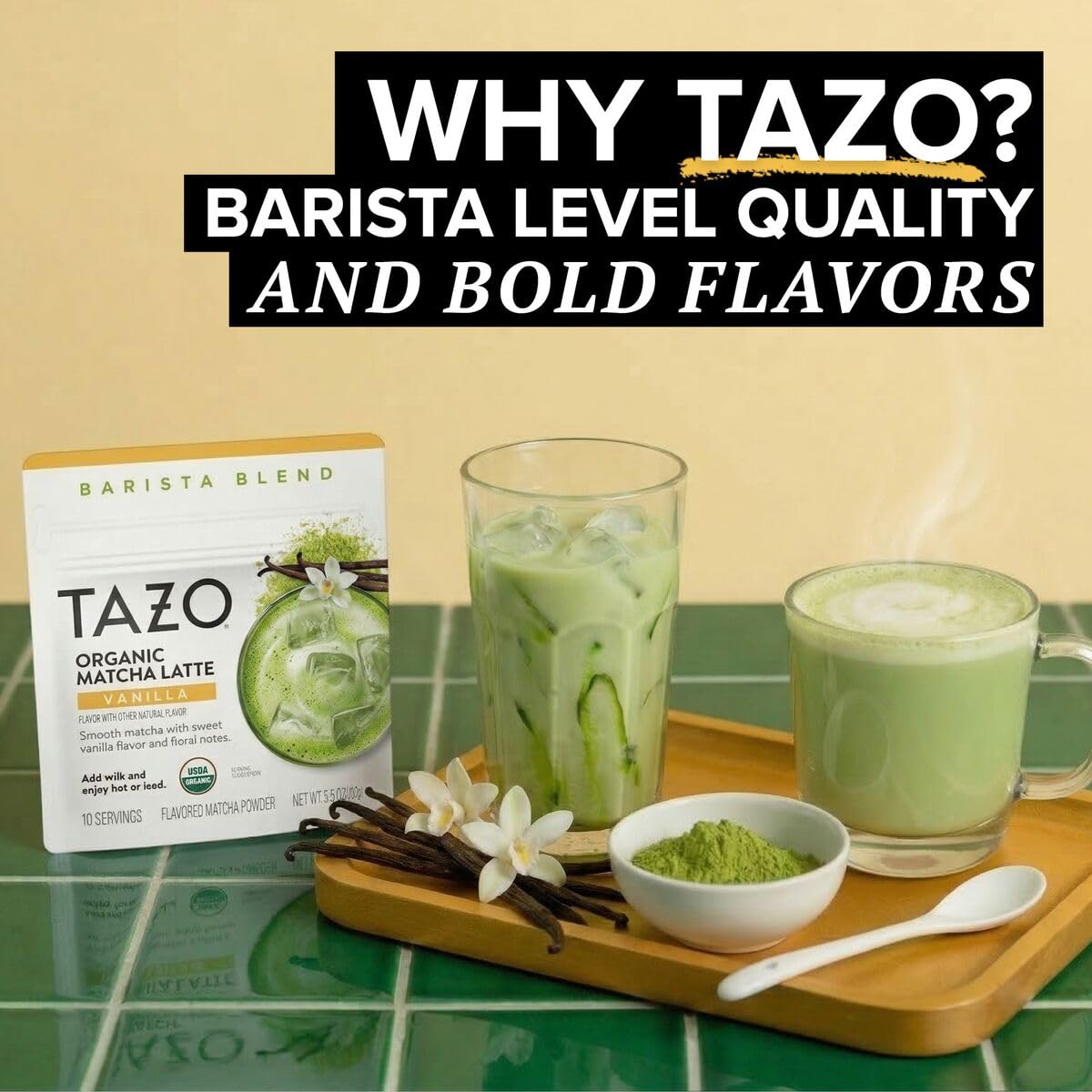 Organic Vanilla Matcha Latte (3.5 Ounce (Pack of 9))
