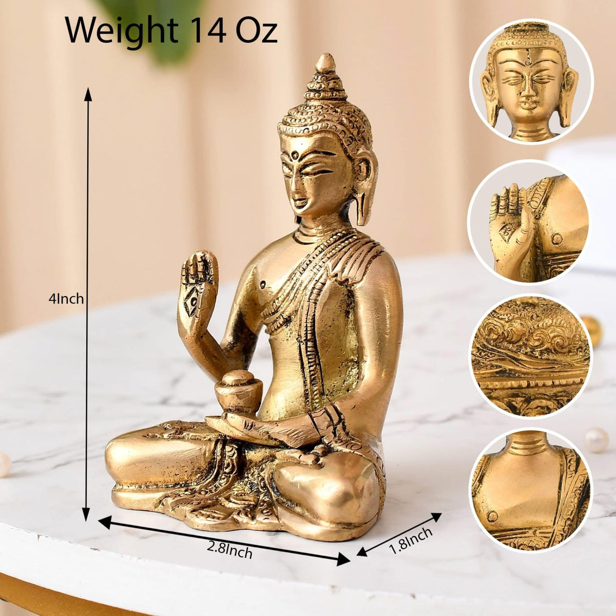 Brass Buddha Statue (Standard Size)