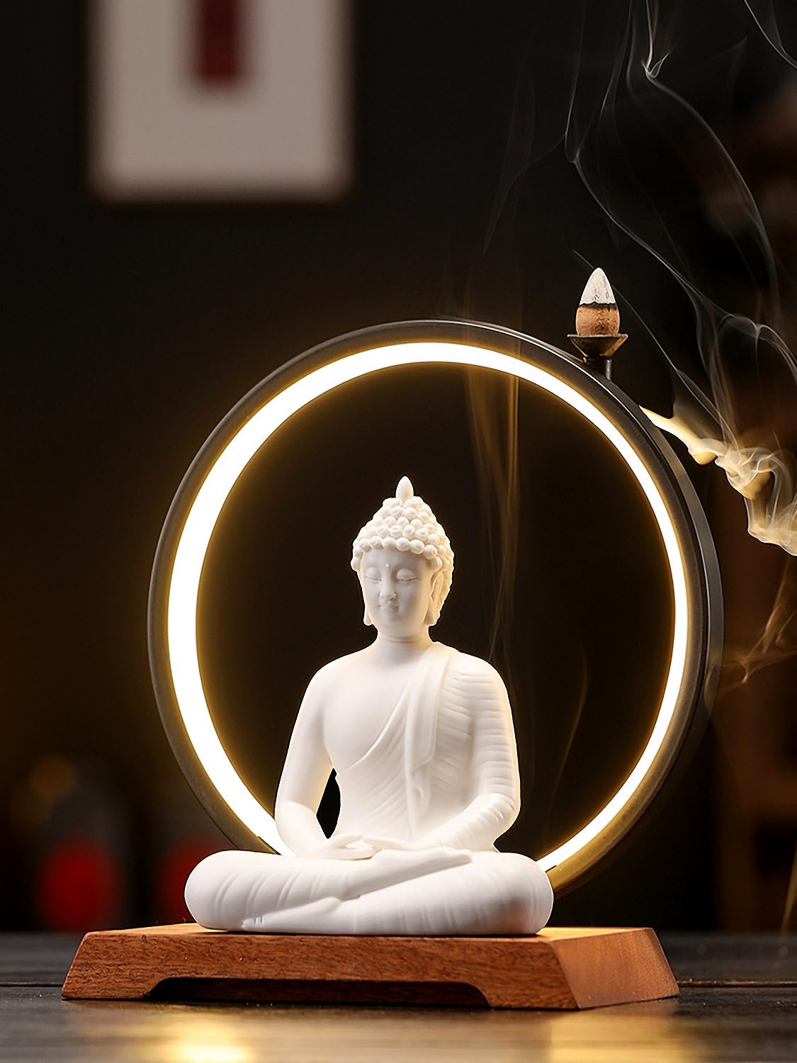 8.8 Inch LED Buddha Statue for Indoor (White)