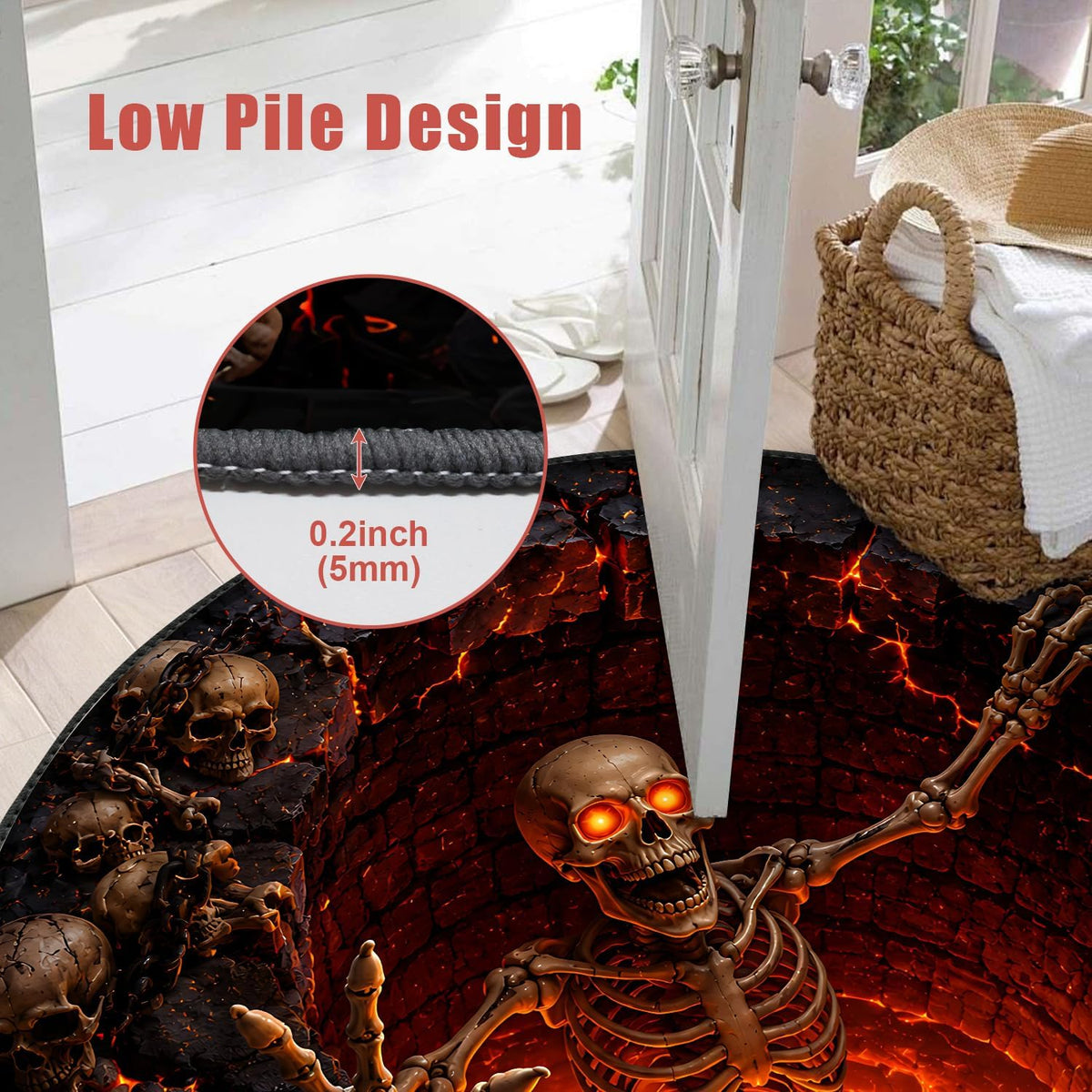 Halloween Round Throw Area Rug 4ft (29 / 4' (Round))