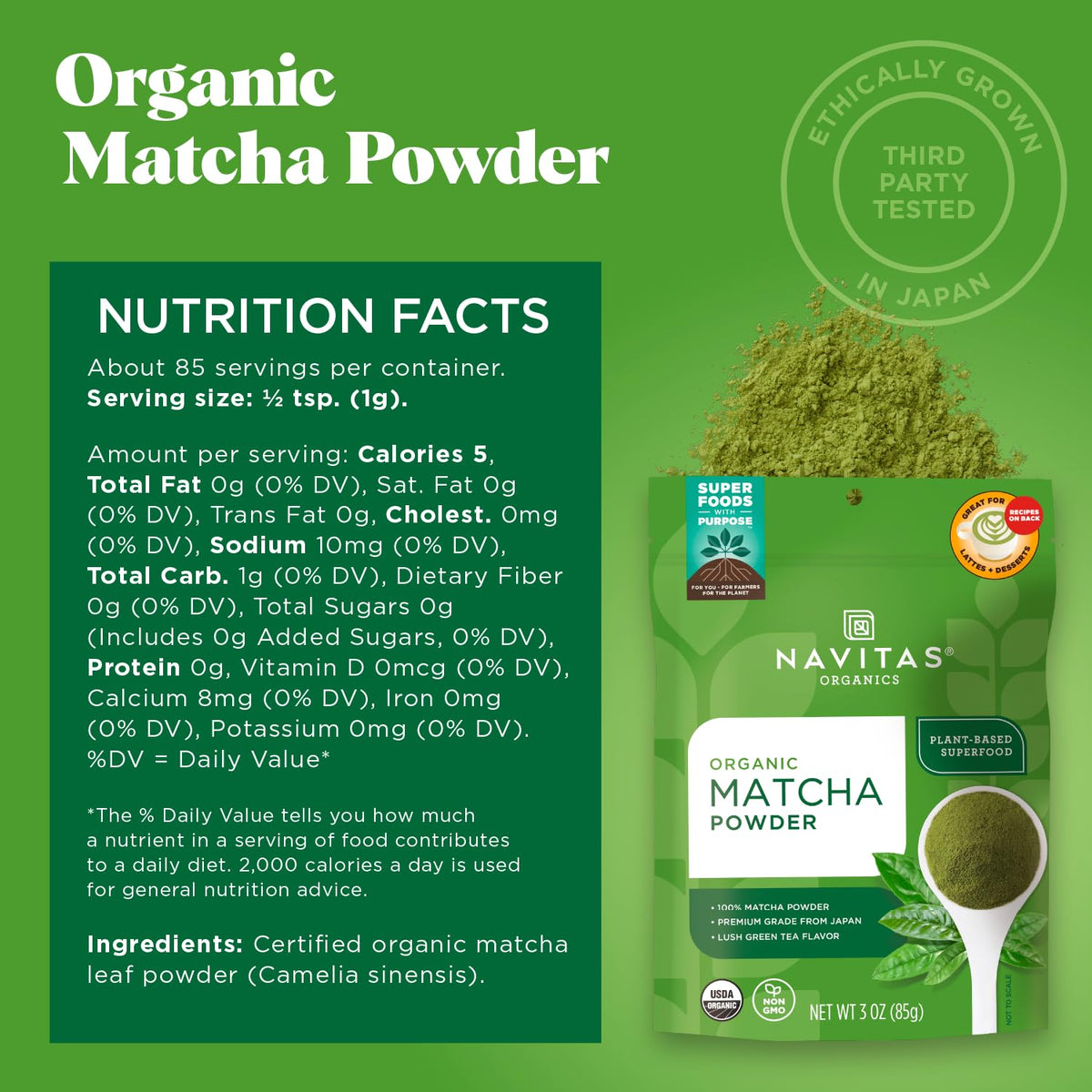 Matcha Powder (3 Ounce (Pack of 1) / Organics Matcha Powder)
