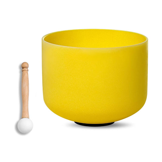 Crystal Singing Bowl 10 Inch Yellow E Note 432Hz (Yellow 10 Inch E)