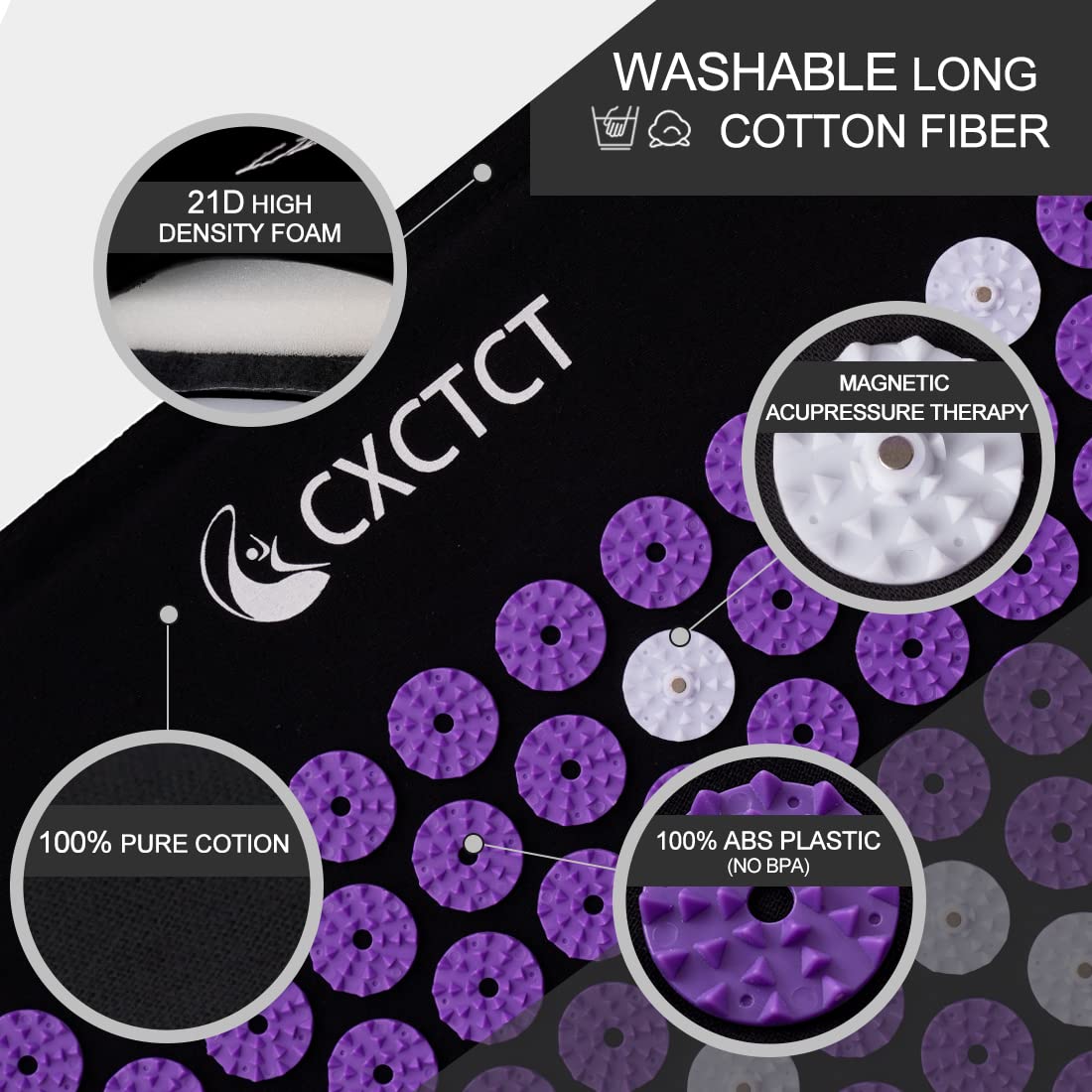 Purple Yoga Massage Mat Set (Purple)