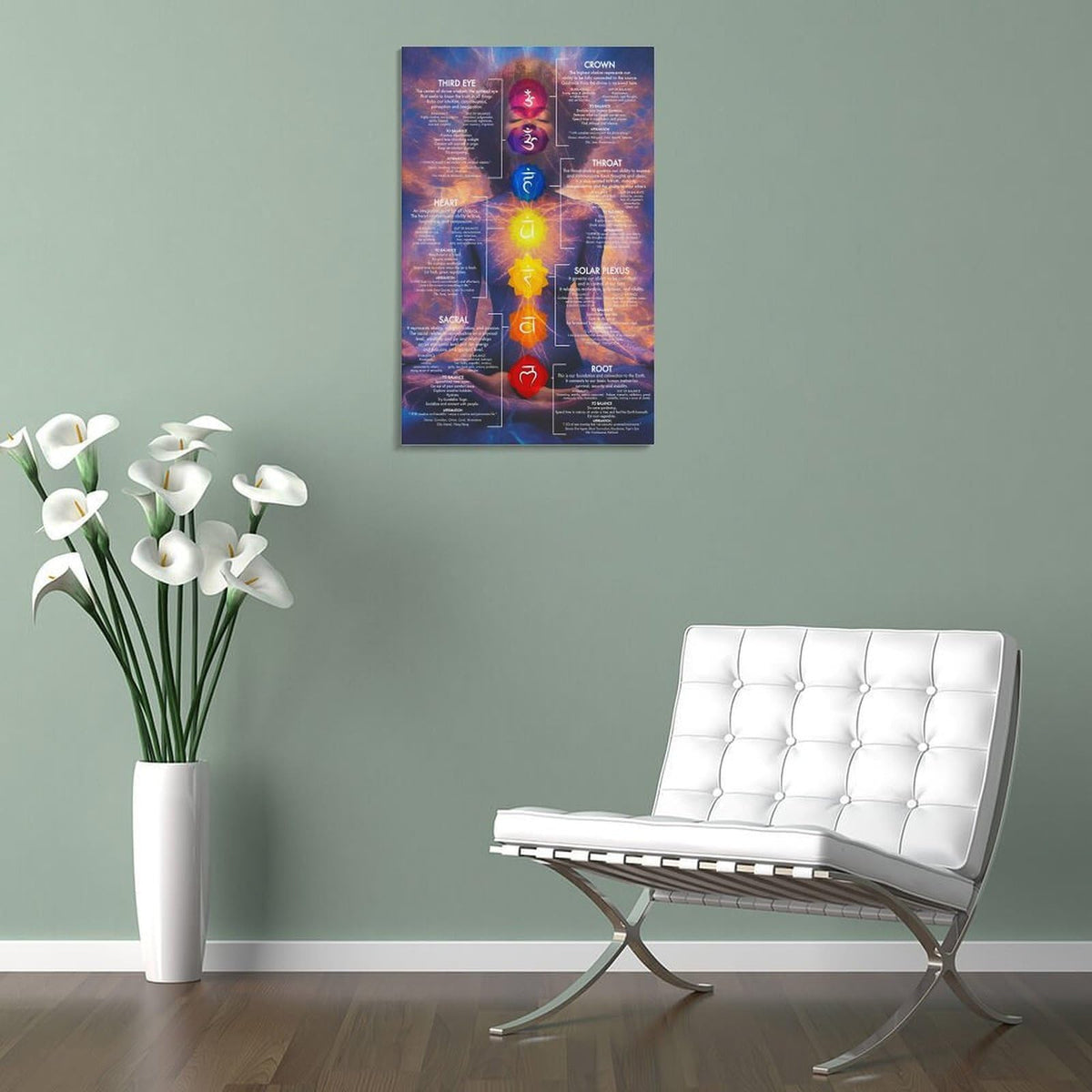 Chakra Chart Poster (16 x 24 inches / Frame-style-2)