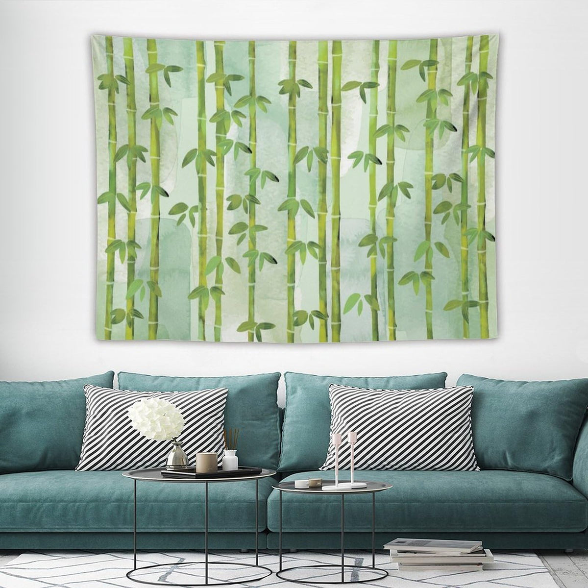 Bamboo Print Tapestry Wall Hanging Chinese Bamboo Leaves Tree Nature Woods Stems Tapestries Home Decor for Living Room Bedroom Apartment Farmhouse Dorm 60"x80" (60"L x 80"W / Bamboo-7)