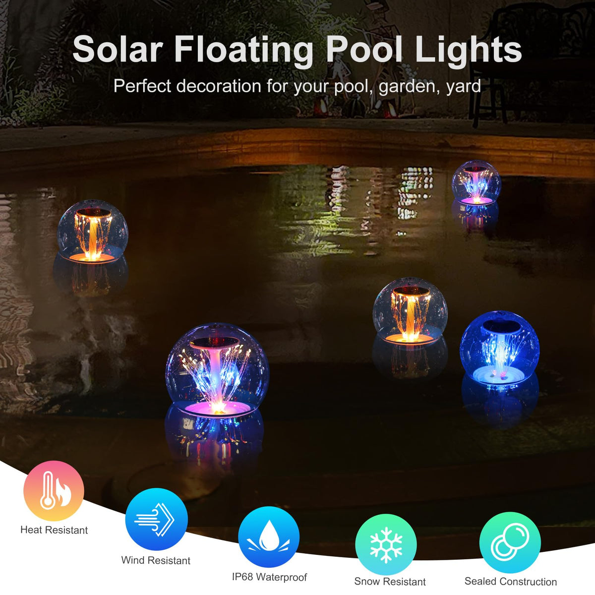 Floating Pool Lights (Black)