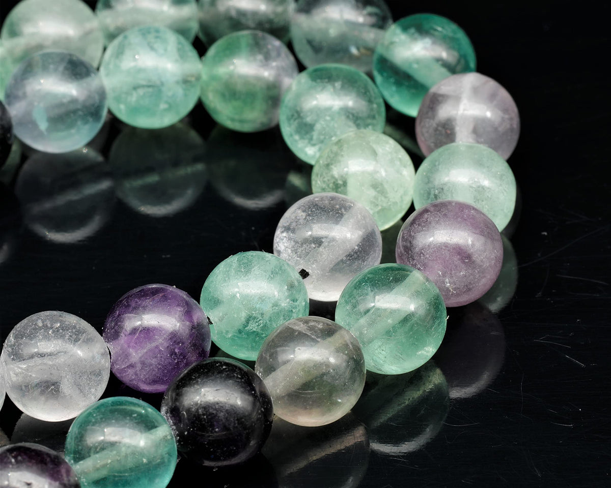 Natural Fluorite Beaded Choker Necklace (Fluorite / 16 Inches)