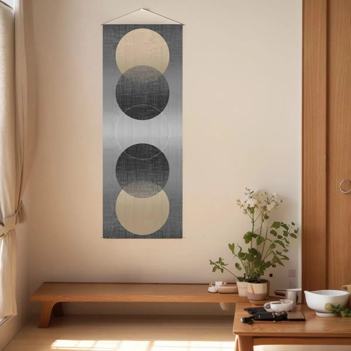 Japanese Hanging Scroll Wall Art (Zen-Enso Circle)
